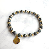 Gold-hematite-beaded-stretch-bracelet
